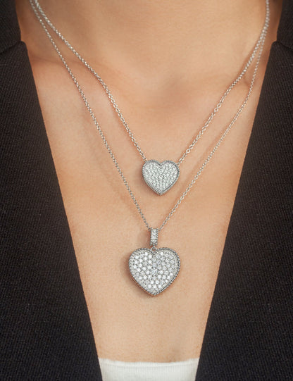 Moissanite Heart Sterling Silver Necklace for Women