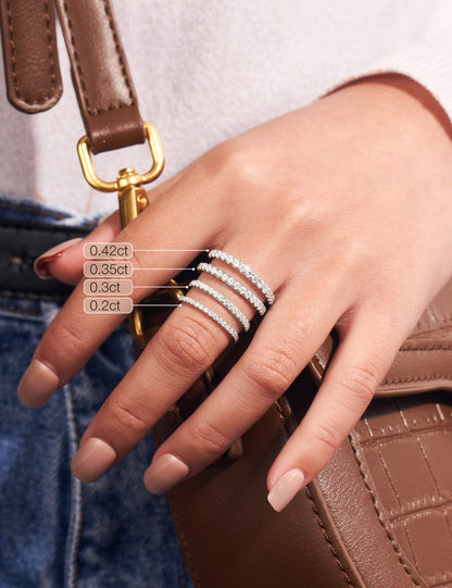 Moissanite Half Eternity Wedding Band for Women 0.3CT/0.42CT